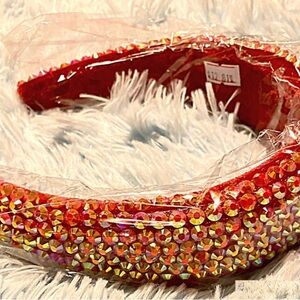 Red Thick Beaded Headband